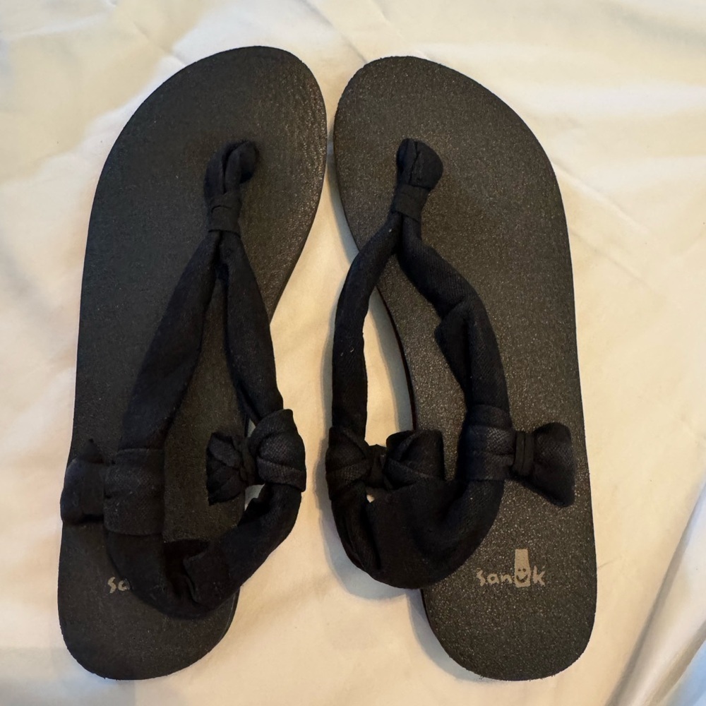 Sanuk Yoga Sling 2 Black Fabric Stretch Comfort Sandals